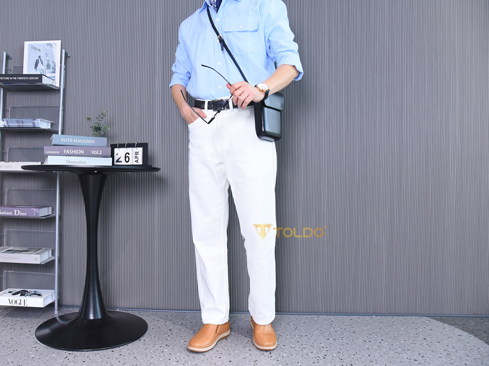 Giày cao nam 7cm đế khâu da mềm