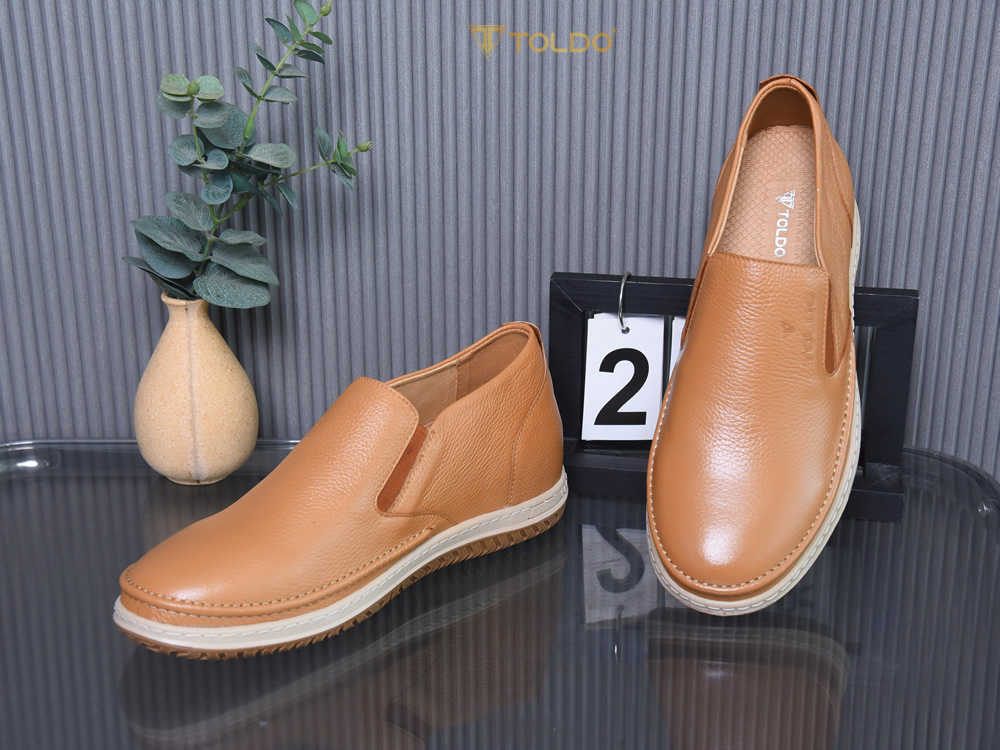 Giày cao nam 7cm đế khâu da mềm
