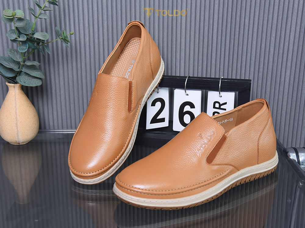 Giày cao nam 7cm đế khâu da mềm
