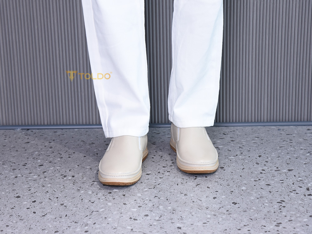 Giày cao 7cm da sần mềm đế khâu