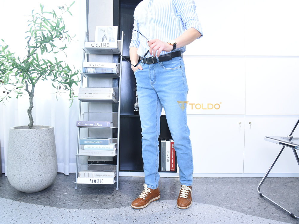 Giày cao 7cm thể thao da thật đế khâu