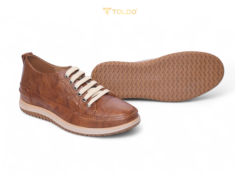 Giày cao 7cm thể thao da thật đế khâu