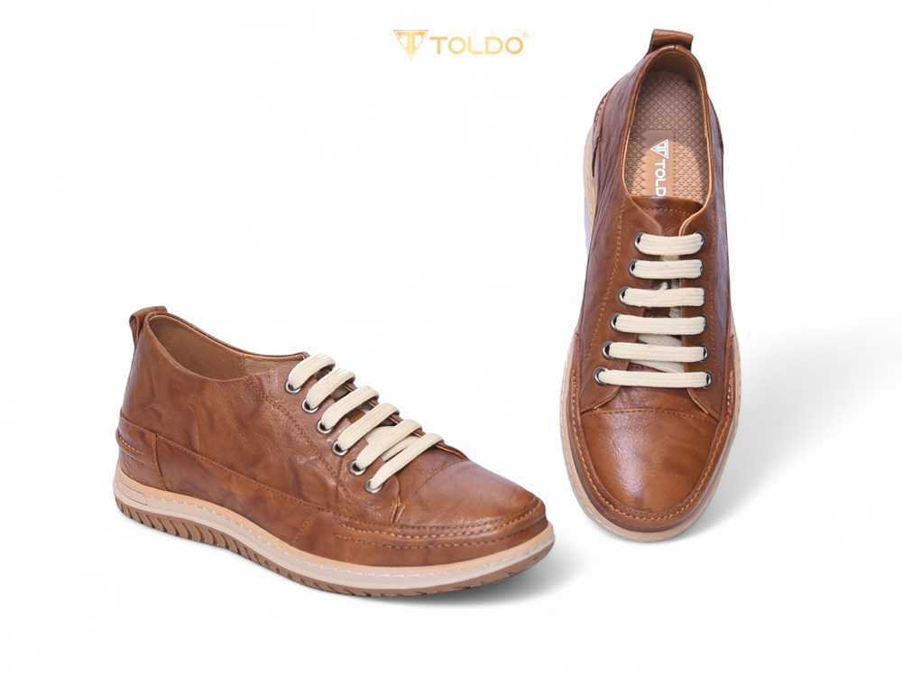 Giày cao 7cm thể thao da thật đế khâu