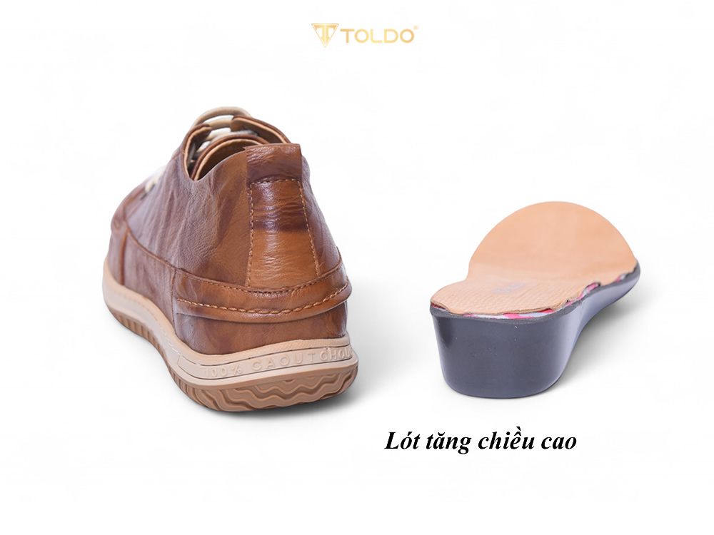 Giày cao 7cm thể thao da thật đế khâu
