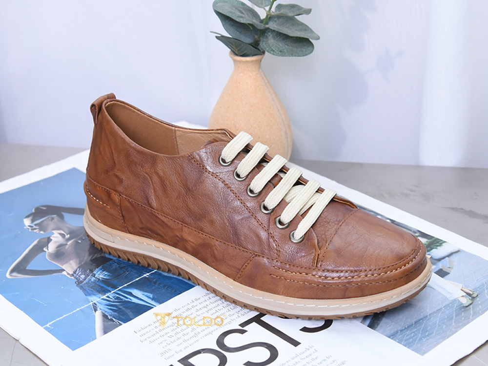 Giày cao 7cm thể thao da thật đế khâu