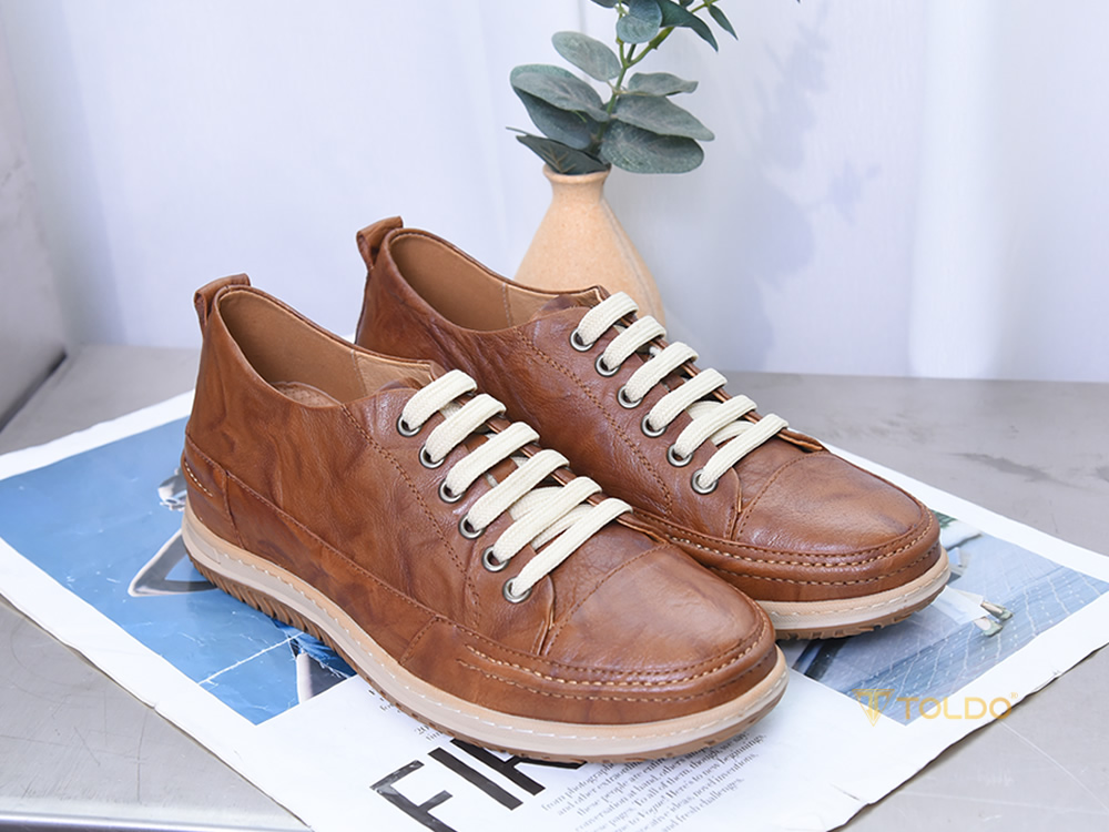 Giày cao 7cm thể thao da thật đế khâu