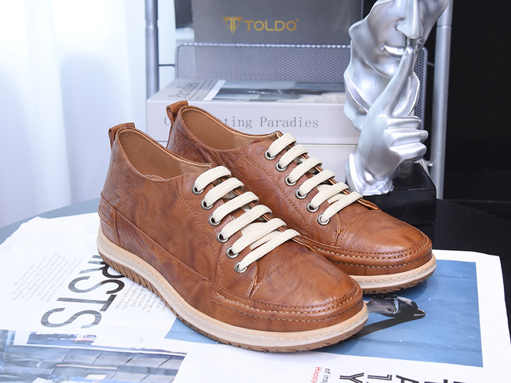 Giày cao 7cm thể thao da thật đế khâu