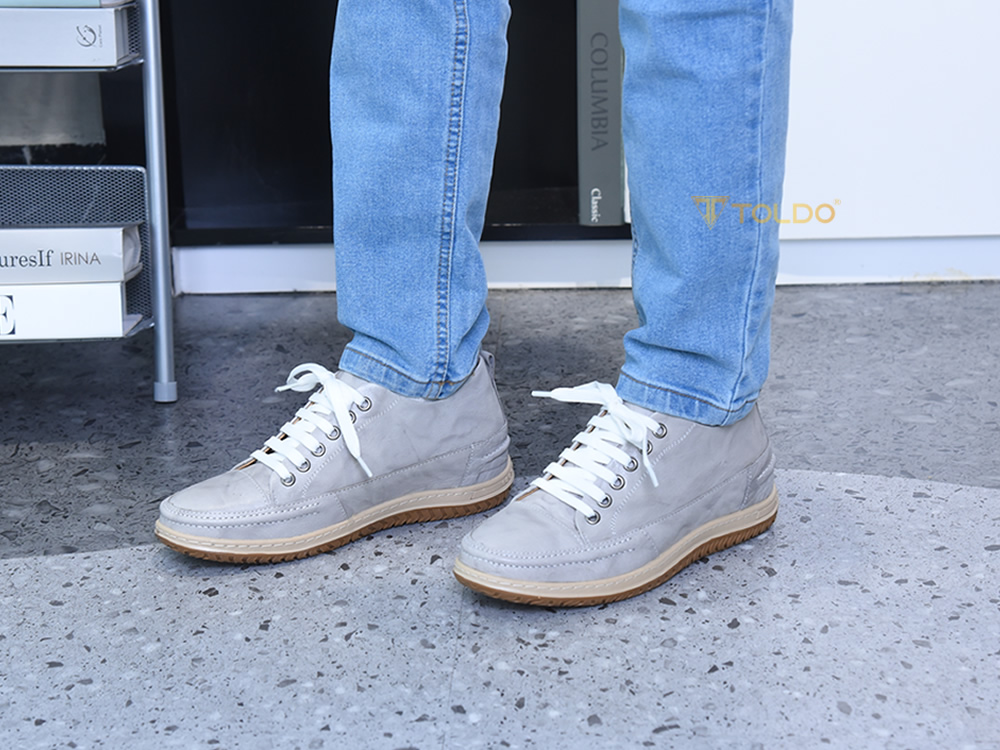 Giày cao 7cm đế khâu thể thao da thật