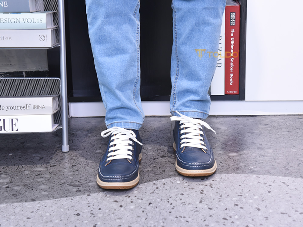 Giày cao 7cm màu xanh da mềm nhẹ 