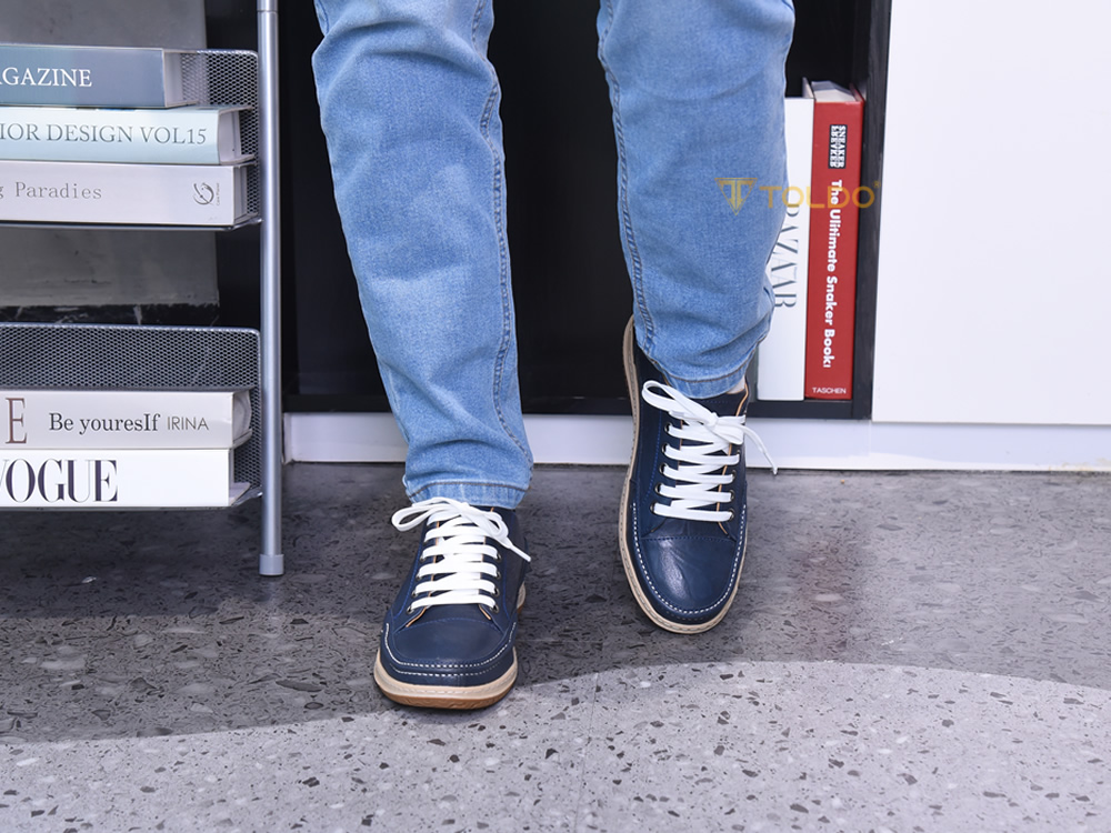 Giày cao 7cm màu xanh da mềm nhẹ 