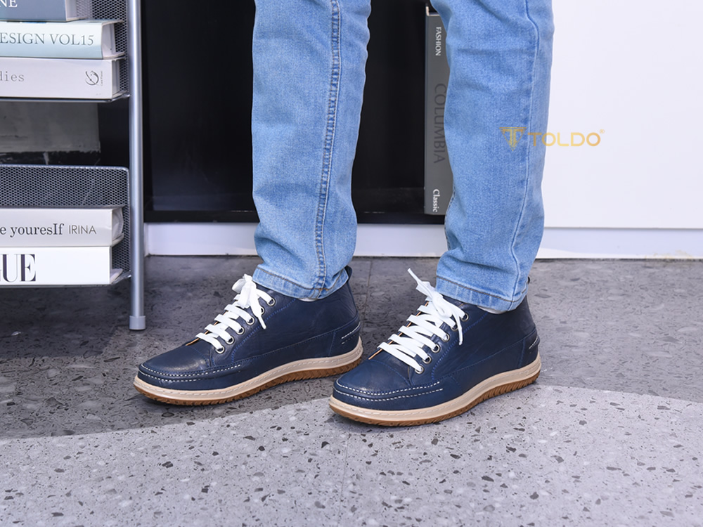 Giày cao 7cm màu xanh da mềm nhẹ 