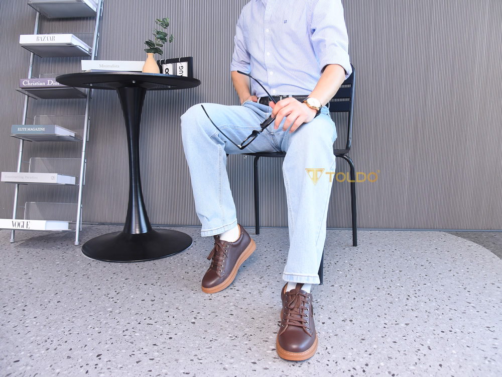 Giày cao 8cm thể thao nam da mềm
