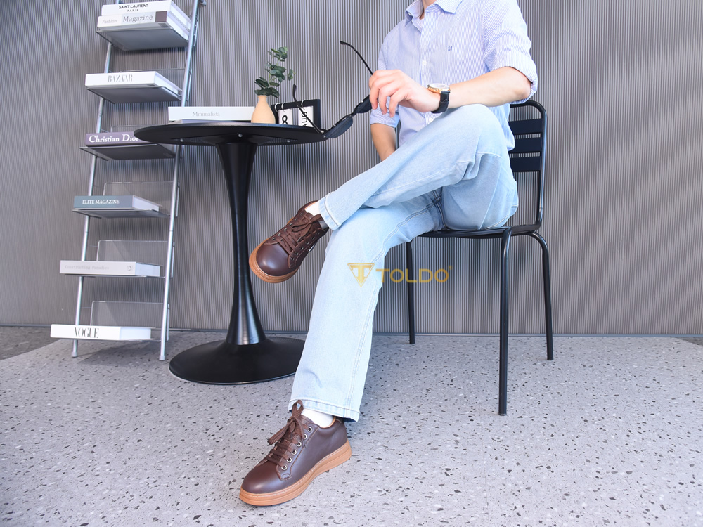 Giày cao 8cm thể thao nam da mềm