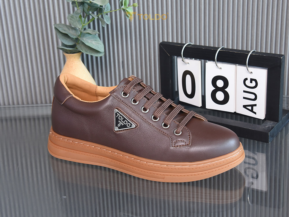 Giày cao 8cm thể thao nam da mềm