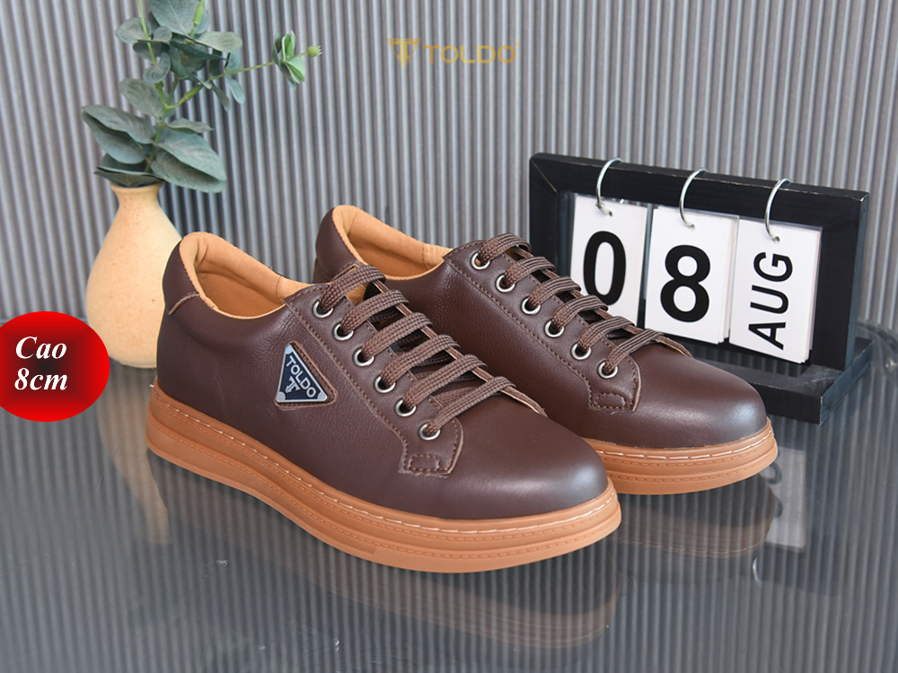 Giày cao 8cm thể thao nam da mềm