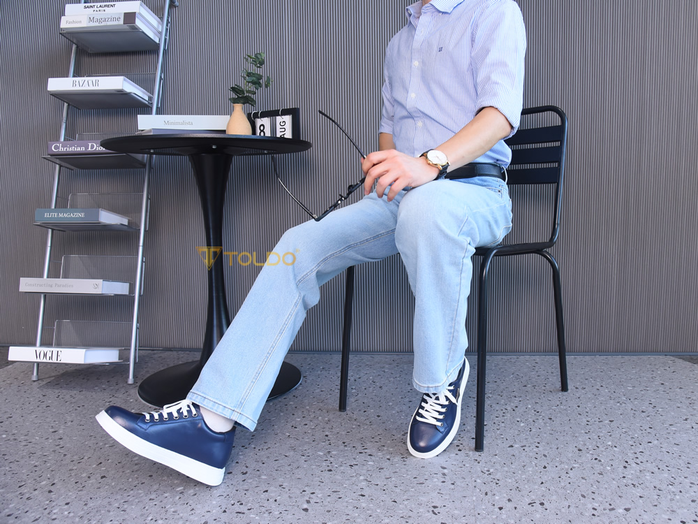 Giày thể thao cao 8cm màu xanh