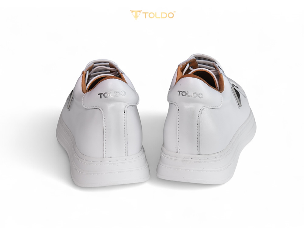 Giày cao thể thao 8cm cho nam màu trắng