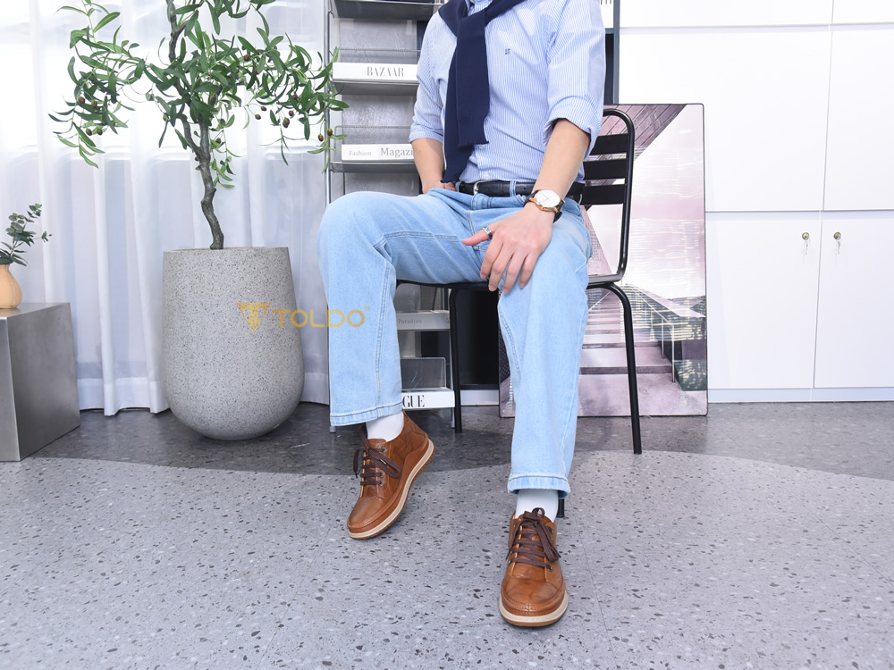 Giày thể thao tăng 7cm đế khâu