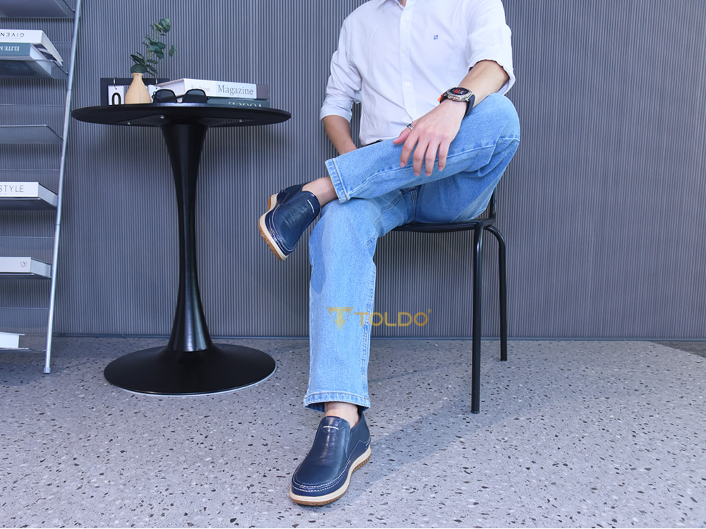 Giày cho nam tăng 7cm đế khâu