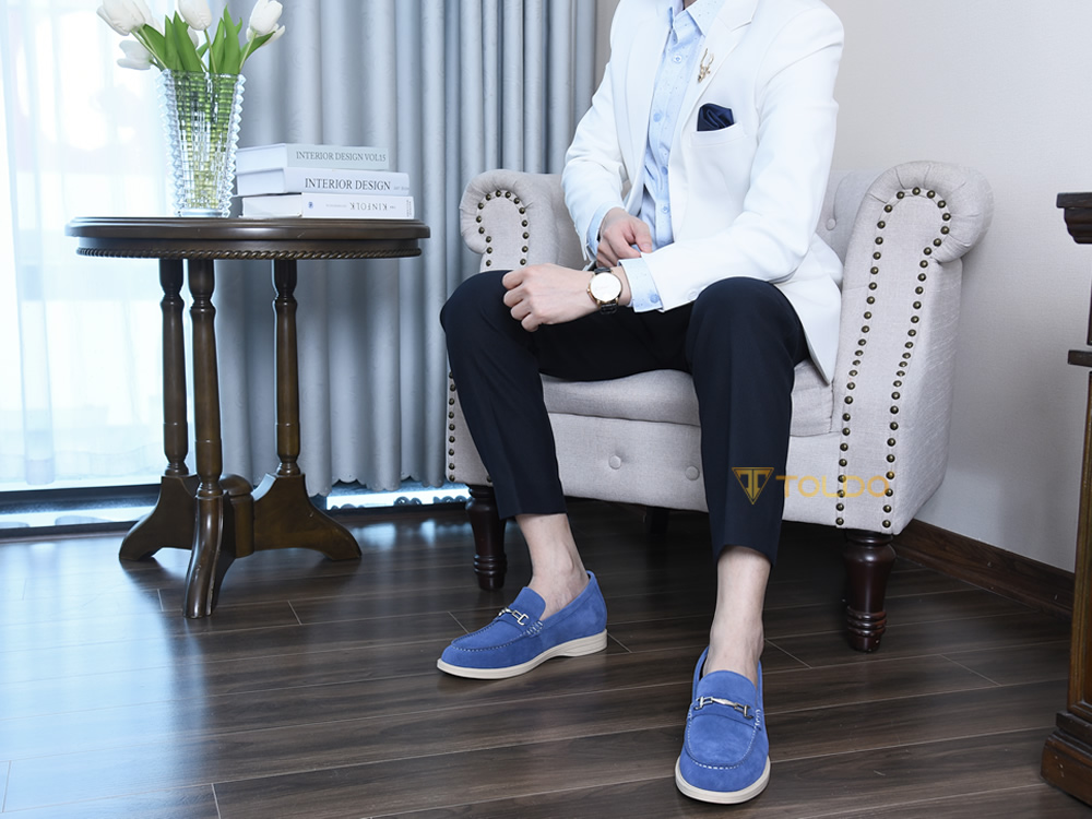 Giày cao nam 6cm màu xanh navy