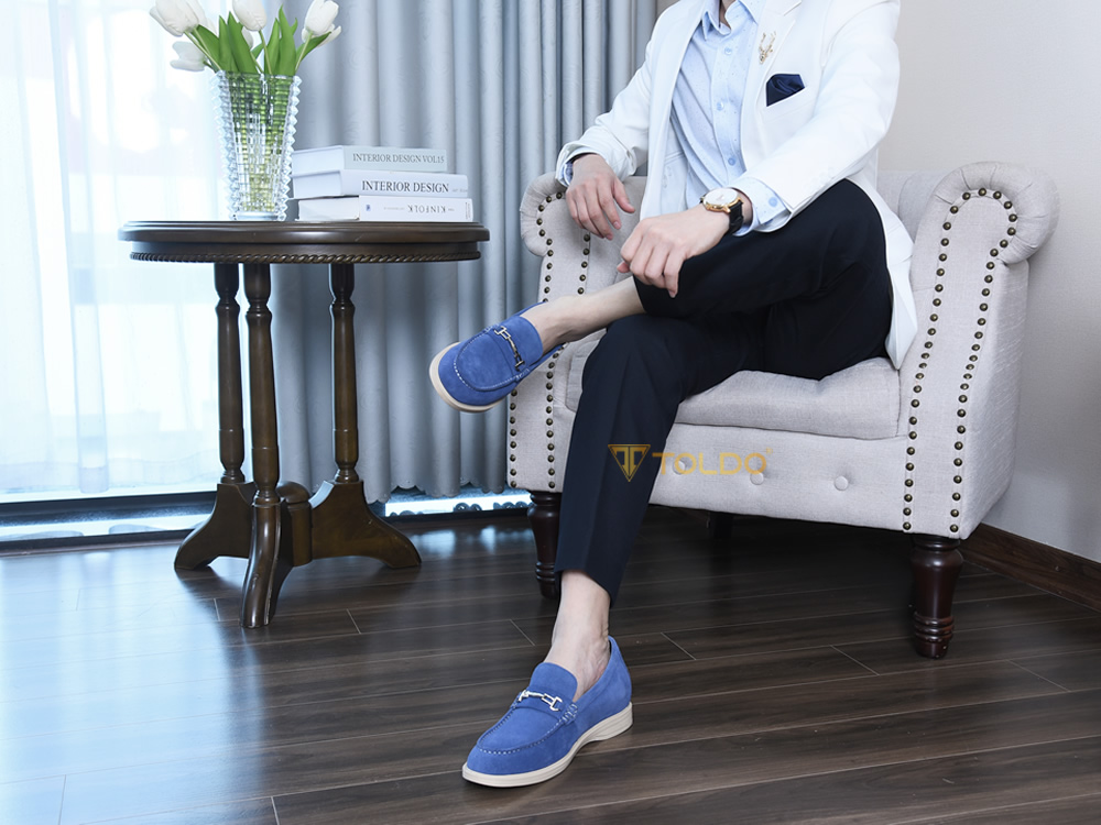 Giày cao nam 6cm màu xanh navy