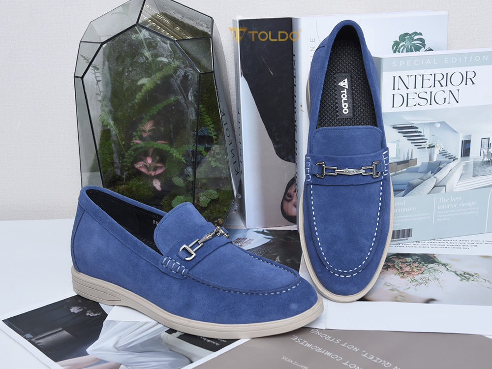 Giày cao nam 6cm màu xanh navy