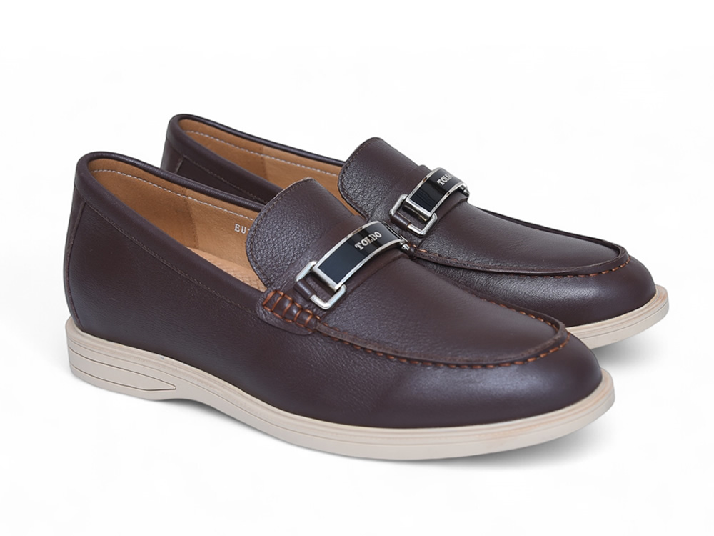 Giày cao 6cm da mềm màu nâu nhẹ