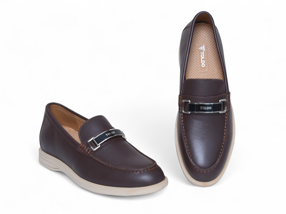 Giày cao 6cm da mềm màu nâu nhẹ