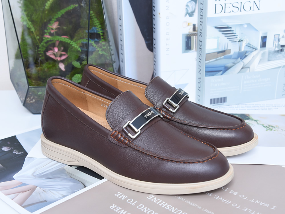Giày cao 6cm da mềm màu nâu nhẹ