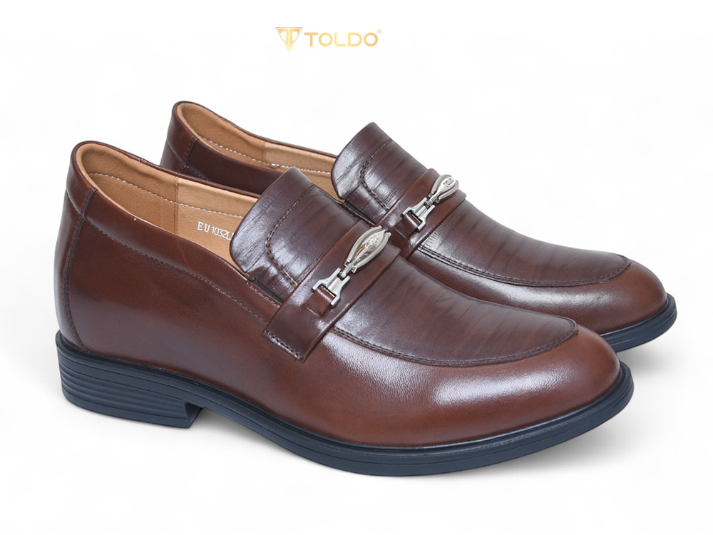 Giày lười tăng 8cm chiều cao da thật