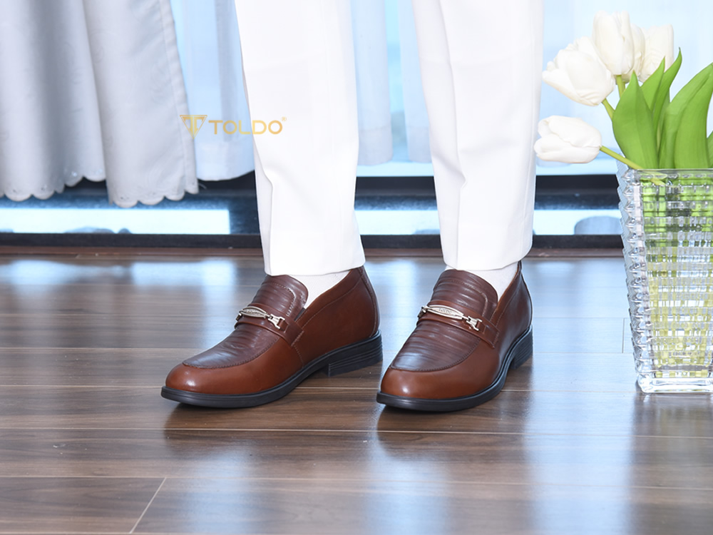 Giày lười tăng 8cm chiều cao da thật