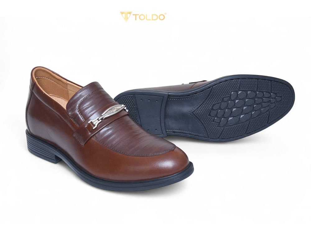 Giày lười tăng 8cm chiều cao da thật