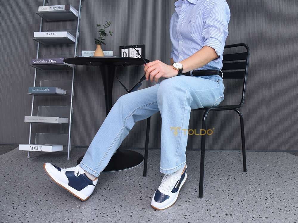 Giày tăng 8cm thể thao da thật