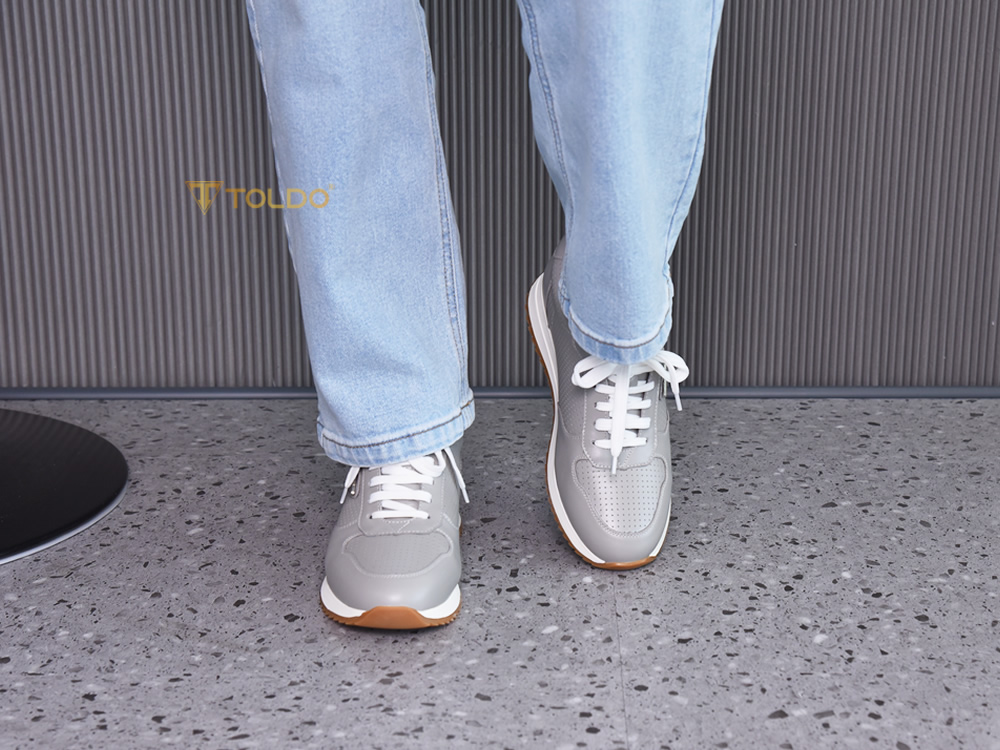 Giày cao 8cm thể thao da bò thật