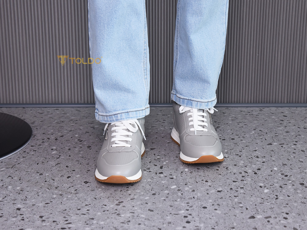 Giày cao 8cm thể thao da bò thật